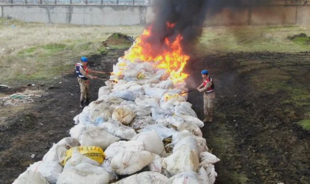 Diyarbakır'da ele geçirilen 23 ton uyuşturucu imha edildi