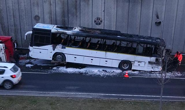 Malatya'da seyir halindeki servis otobüsünde yangın