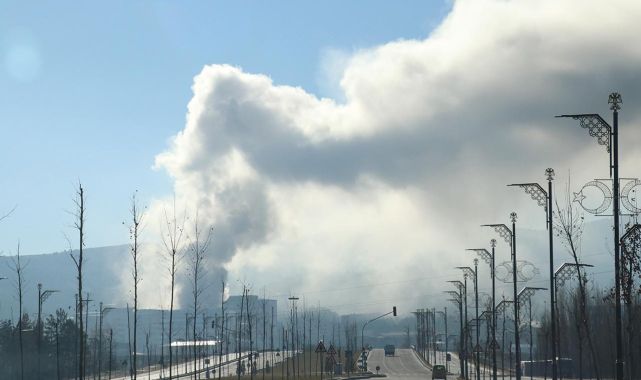 Sivas'ta hastane inşaatında yangın