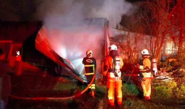 Düzce'de ardiyede yangın