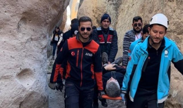 Kayseri'de kanyonda bacağı kırılan kişi kurtarıldı