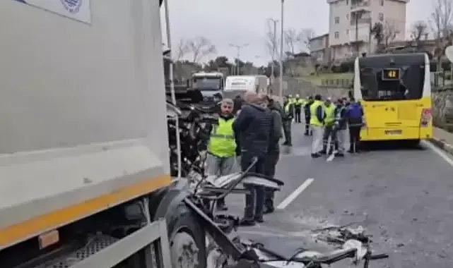 Sarıyer'de çöp kamyonu, İETT otobüsü ile çarpıştı! 2 yaralı