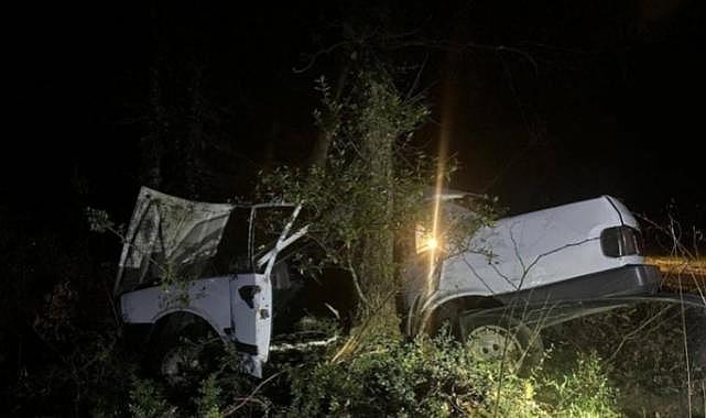 Bursa'da otomobil ağaca çarptı; Sürücü öldü, eşi yaralı