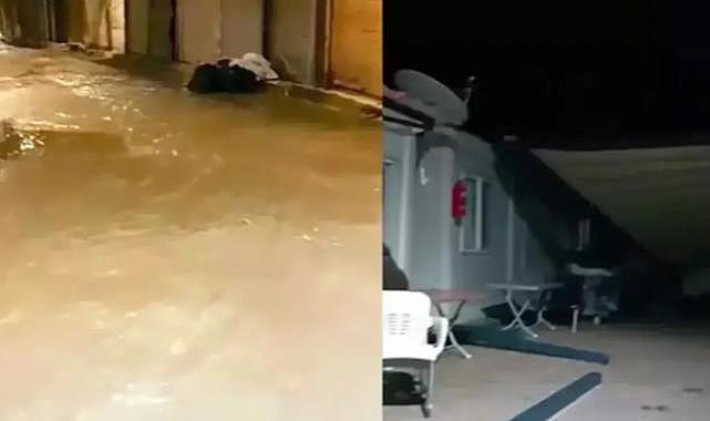 Fırtına ve sağanak yağış Hatay'da korkuya neden oldu: Çatılar uçtu, su baskınları konteyner kentleri vurdu!