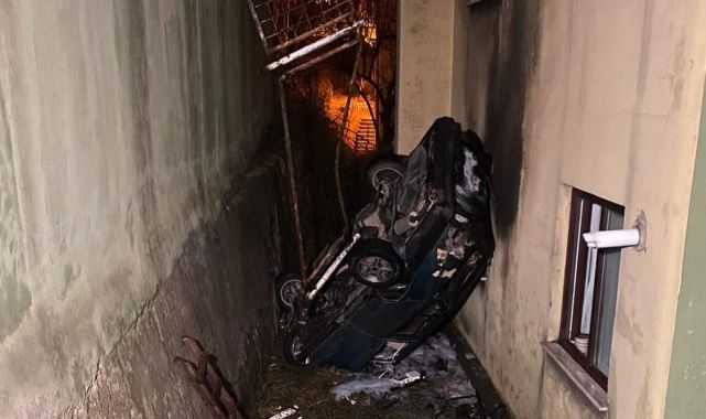 Zonguldak'ta kaza yapan otomobil yandı: 1 yaralı