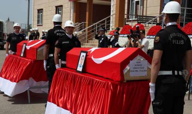 Şehit olan 2 polis için tören
