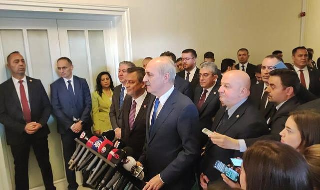 TBMM'de anayasa mesaisi: Numan Kurtulmuş ile Özgür Özel bir araya geldi