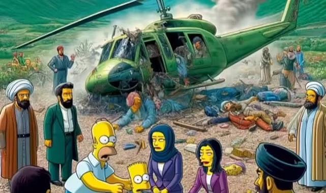 Simpsonslar, Reisi'nin öldüğü kazayı da mı bildi? İnternete düşen görsel büyük ses getirdi