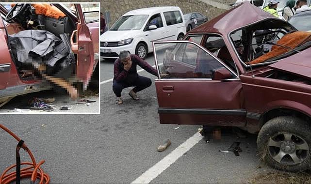 Gümüşhane'de korkunç kaza! Hurdaya dönen otomobil yaşlı çifte mezar oldu