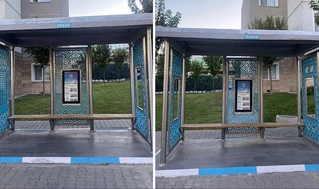 Adıyaman Menzil'de otobüs durakları kadın-erkek diye ayrıldı