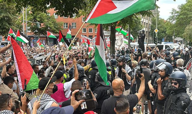 Berlin'deki Filistin'e destek gösterisi