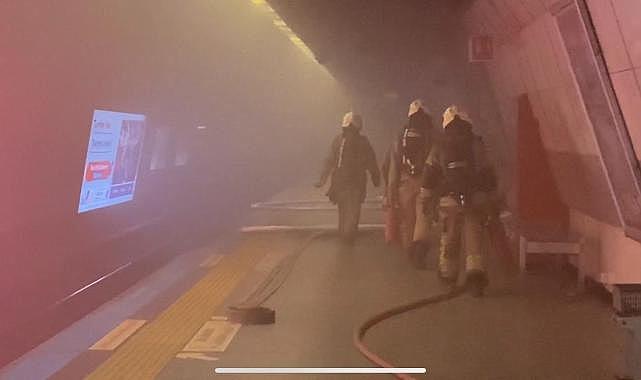 Şişli'de metro istasyonunda yangın çıktı