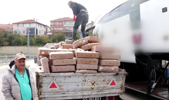 Yüzlerce kilo tavuk etini otobüs bagajında taşıdılar