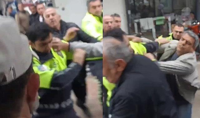 Ceza yazan polise yumruklu saldırı