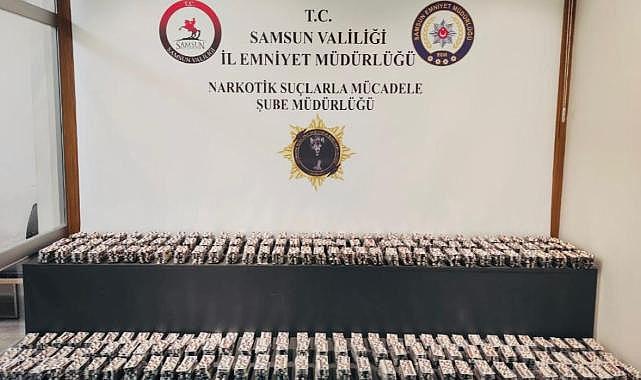 Samsun'da 30 bin 88 sentetik ecza hapı ele geçirildi