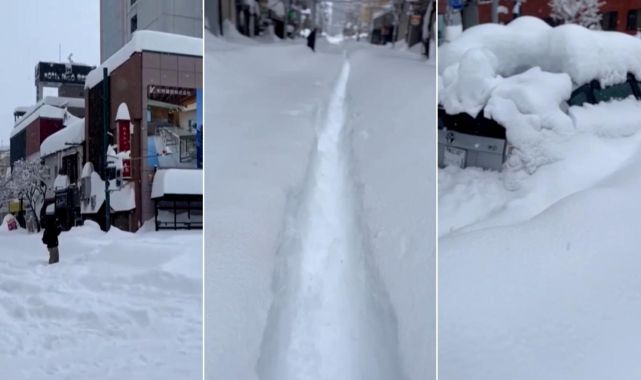 Japonya'nın kuzeyine rekor seviyede kar yağdı