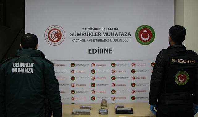 Kapıkule'de 4 kilo 318 gram uyuşturucu ele geçirildi