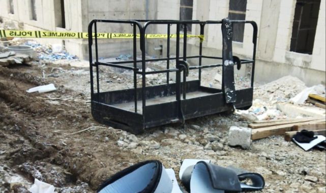 Vinç sepetinin düşmesi sonucu 1 işçi öldü, 1 işçi yaralandı