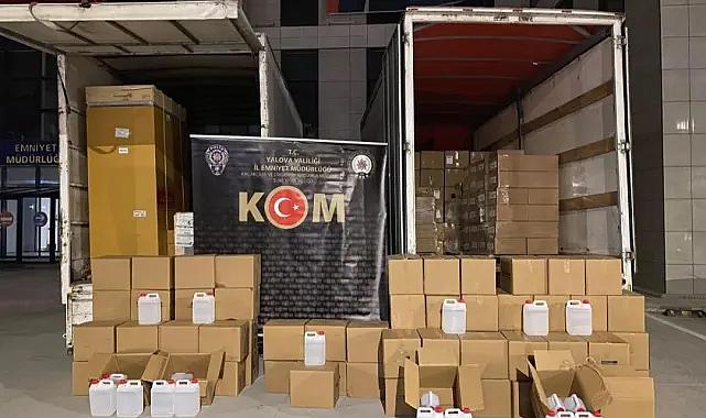Yalova'da 1,5 tonluk etil alkol ele geçirildi