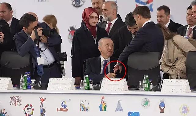 Erdoğan, Macron'un beden diliyle üstünlük kurma çabasına izin vermedi