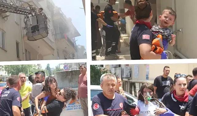 Antalya'da 4 katlı apartmanda yangın paniği! Mahsur kalan 7'si çocuk 10 kişi kurtarıldı