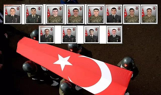 Şehit 12 askerimizin kimlikleri belli oldu