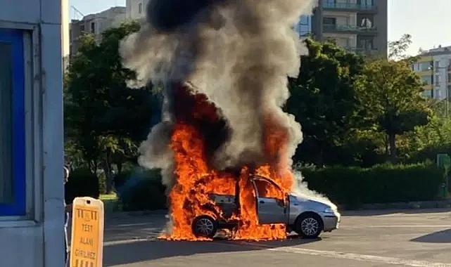 Diyarbakır'da bir sürücü muayeneden geçmeyen otomobilini yaktı