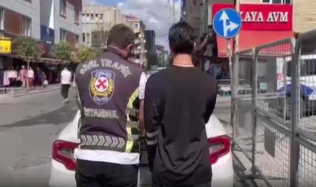 Makas atıp sürücülere hakaret etti: Trafik magandası polisten kaçamadı