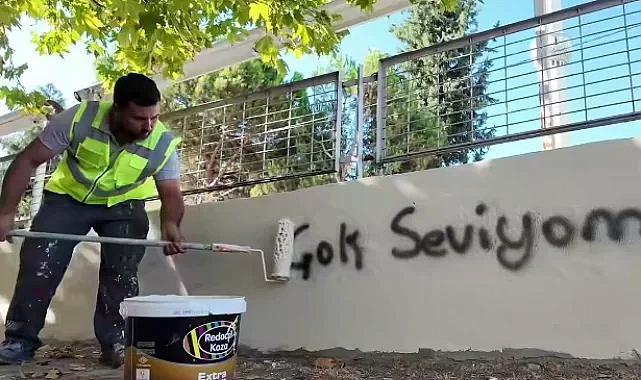 Yenişehir Belediyesi'nden duvar yazılarına karşı belediyeden ilginç çalışma