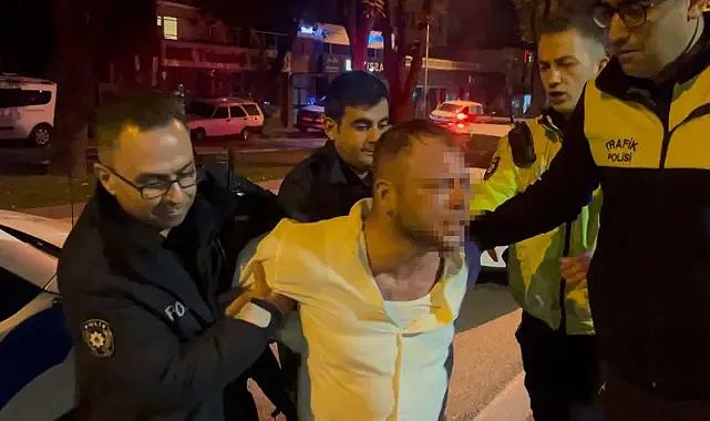 Bursa'da alkollü şahıs polisin sabrını zorladı