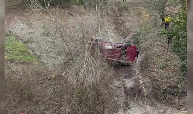 Bursa’da Off-Roadda takla atan araçtan mucizevi kurtuluş