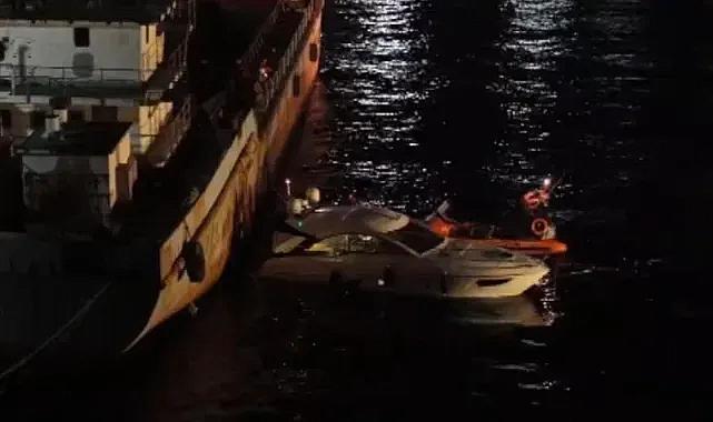 İstanbul'da gemiye çarpan tekne battı: 5 kişi kurtarıldı