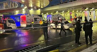 Ankara'da kontrolden çıkan otomobil köprüden uçtu