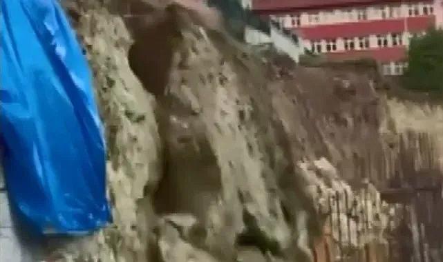 Ankara'da sağanak nedeniyle istinat duvarı çöktü