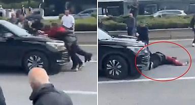 CHP Genel Merkezi önünde araç kalabalığa dalıp bir kadına çarptı
