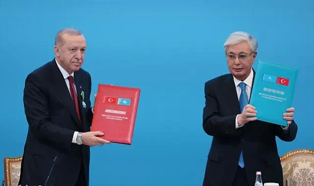 Cumhurbaşkanı Erdoğan Astana'da! Kazakistan'la 13 anlaşma imzalandı