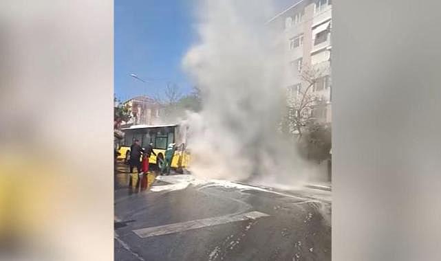 Ümraniye'de İETT otobüsünde yangın çıktı