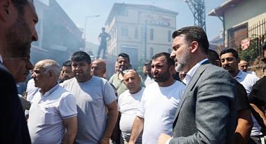 Büyükşehir'den Kayhan'daki yangına hızlı müdahale