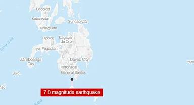 Filipinler'de 7,8 büyüklüğünde deprem! 3 ülke için tsunami uyarısı yapıldı