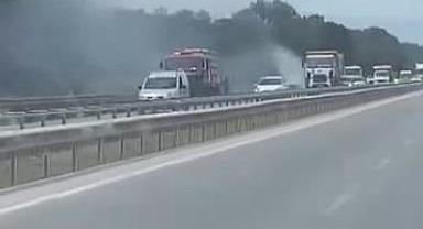 İzmir-Bursa kara yolunda alevler korkuttu