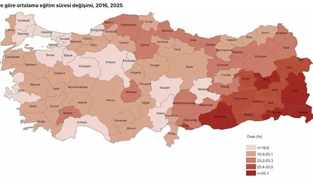 TÜİK açıkladı: Eğitim süresinin en yüksek olduğu il Ankara odu