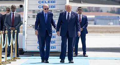 Erdoğan-Trump karşılamasında uçak diyaloğu