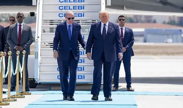 Erdoğan-Trump karşılamasında uçak diyaloğu