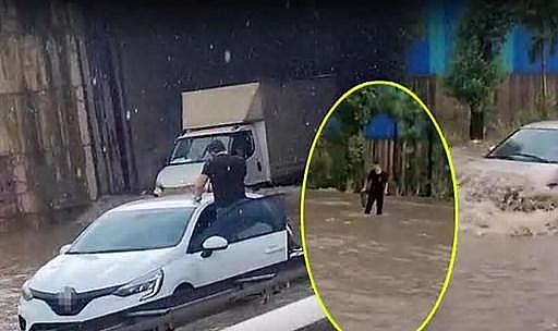 Kocaeli'de yağmur bastırdı, hayat felç oldu!