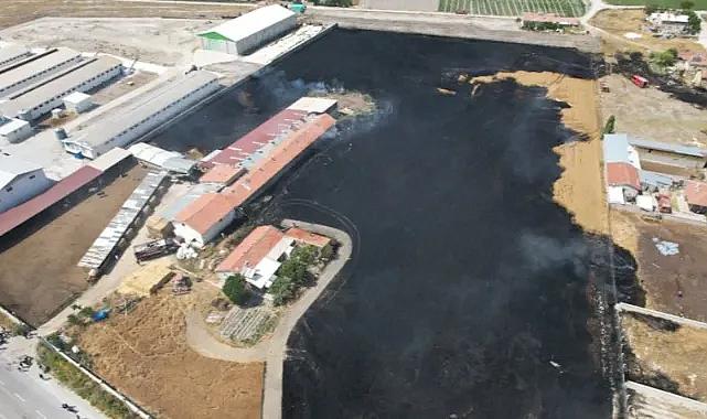 Konya'da tarlada çıkan yangın, yerleşim alanlarına ulaşmadan söndürüldü