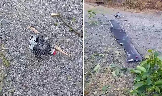 Trabzon'da ağaca çarpıp infilak eden İHA inceleniyor
