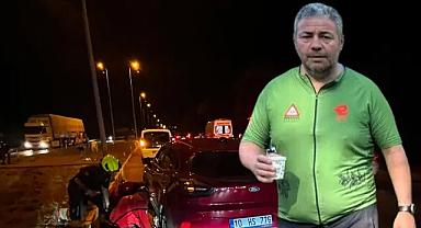 Bisikletli öğretmenin kahreden sonu: 2 otomobil peş peşe çarptı