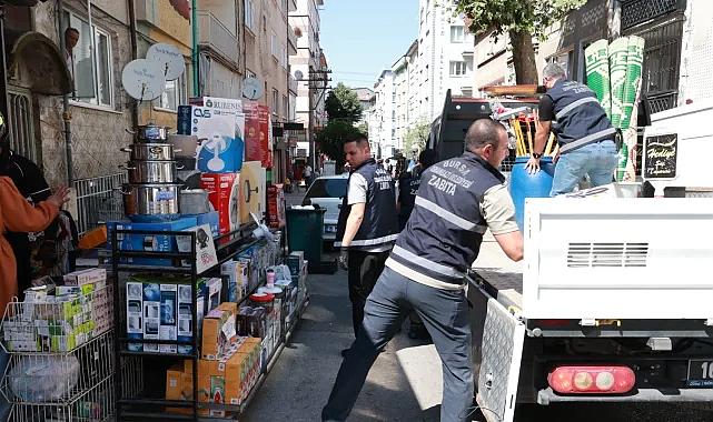 Osmangazi'de kaldırımlar işgalden temizlendi