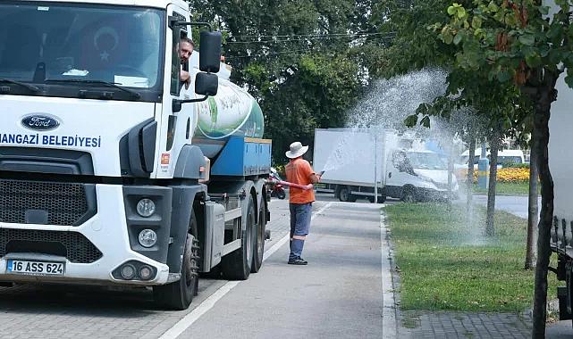 Osmangazi'den sıcak havalarda yeşil alanlara can suyu