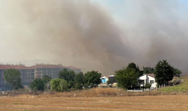 Silivri'de tarlada başlayan yangın yayıldı